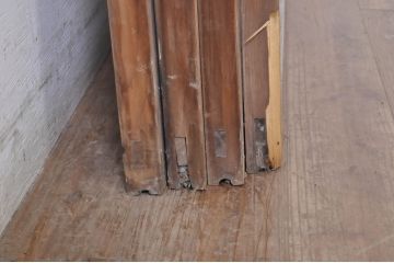アンティーク建具　大正ロマン　どこか懐かしい雰囲気漂うガラス窓4枚セット(引き戸、ガラス戸)(R-068327)