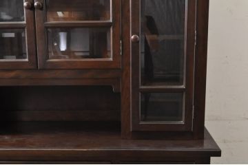 中古　美品　松本民芸家具　西洋の伝統的なデザインをモチーフにしたリネン型食器棚(キャビネット、カップボード、収納棚、戸棚)(定価約142万円)(R-068328)
