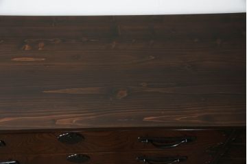 中古　美品　志太民芸家具　天板リメイク　美しい杢目が上質な和の雰囲気を演出するローチェスト(サイドボード、サイドチェスト、ローボード、和箪笥、収納箪笥、整理タンス、引き出し、テレビ台、テレビボード)(R-068329)