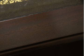 中古　イギリス輸入家具　マホガニー材　レザートップ　高級感漂う組み立て式両袖デスク(プレジデントデスク、机、在宅ワーク、在宅用、英国)(R-068362)