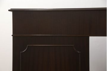 中古　イギリス輸入家具　マホガニー材　レザートップ　高級感漂う組み立て式両袖デスク(プレジデントデスク、机、在宅ワーク、在宅用、英国)(R-068362)