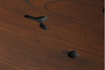 和製アンティーク　三方欅(ケヤキ)材　落ち着いた色味と木目が美しい置き床(置床、ローボード、テレビ台、テレビボード、収納棚、飾り台)(R-068373)