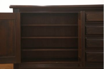 中古　美品　松本民芸家具　レア!洗練された佇まいのクリデンザサイドボード(クレデンザ、リビングボード、収納棚、引き出し、戸棚)(定価約100万円)(R-068374)