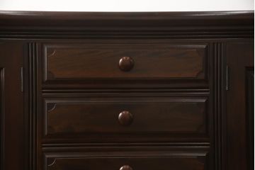 中古　美品　松本民芸家具　レア!洗練された佇まいのクリデンザサイドボード(クレデンザ、リビングボード、収納棚、引き出し、戸棚)(定価約100万円)(R-068374)