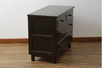 中古　美品　松本民芸家具　ドレッサーリメイク　シックな色合いが落ち着いた雰囲気を醸し出すサイドボード(サイドチェスト、ドレッシングチェスト、引き出し、テレビ台、テレビボード)(R-068376)