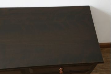 中古　美品　松本民芸家具　ドレッサーリメイク　シックな色合いが落ち着いた雰囲気を醸し出すサイドボード(サイドチェスト、ドレッシングチェスト、引き出し、テレビ台、テレビボード)(R-068376)
