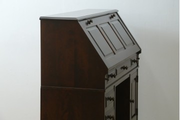 中古　絶版品　北海道民芸家具　風格漂う両袖ライティングビューロー　(R-068379)