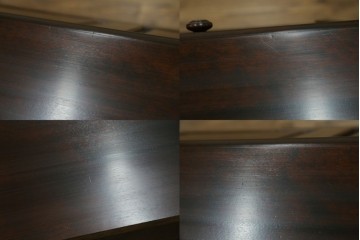 中古　絶版品　北海道民芸家具　風格漂う両袖ライティングビューロー　(R-068379)