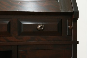 中古　絶版品　北海道民芸家具　風格漂う両袖ライティングビューロー　(R-068379)