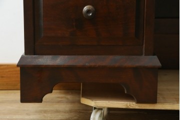 中古　絶版品　北海道民芸家具　風格漂う両袖ライティングビューロー　(R-068379)