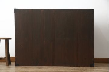 和製アンティーク　前面欅(ケヤキ)材　荘厳な雰囲気を醸し出す金具の立派な仙台箪笥(和箪笥、時代箪笥、衣装箪笥、和タンス、引き出し、収納箪笥)(R-068380)