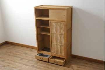 和製ビンテージ　民芸家具　上質な和の空間づくりにおすすめの置き水屋(置水屋、茶水屋、戸棚、茶棚、収納棚、ヴィンテージ)(R-068383)