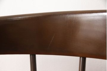 和製ビンテージ　希少デザイン!!　飛騨産業　キツツキ　重厚感ある佇まいと洗練されたデザインが美しいアームチェア(ダイニングチェア、椅子、イス、ヴィンテージ)(R-068398)