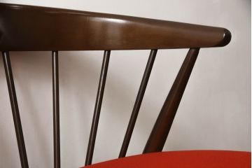 和製ビンテージ　希少デザイン!!　飛騨産業　キツツキ　重厚感ある佇まいと洗練されたデザインが美しいアームチェア(ダイニングチェア、椅子、イス、ヴィンテージ)(R-068398)