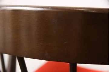 和製ビンテージ　希少デザイン!!　飛騨産業　キツツキ　重厚感ある佇まいと洗練されたデザインが美しいアームチェア(ダイニングチェア、椅子、イス、ヴィンテージ)(R-068398)