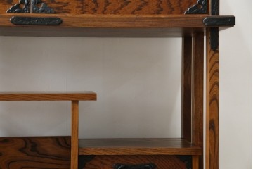 和製ヴィンテージ　岩谷堂箪笥　力強い杢目が上質な和を演出する飾り棚　(R-068405)