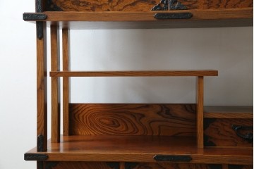 和製ヴィンテージ　岩谷堂箪笥　力強い杢目が上質な和を演出する飾り棚　(R-068405)