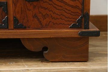 和製ヴィンテージ　岩谷堂箪笥　力強い杢目が上質な和を演出する飾り棚　(R-068405)