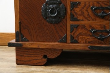 和製ヴィンテージ　岩谷堂箪笥　力強い杢目が上質な和を演出する飾り棚　(R-068405)