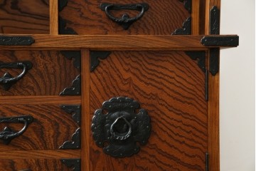 和製ヴィンテージ　岩谷堂箪笥　力強い杢目が上質な和を演出する飾り棚　(R-068405)