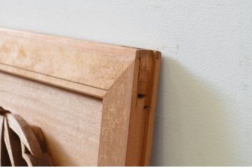 アンティーク建具　井波彫刻　躍動感のある松竹梅が美しい両面彫刻欄間2枚セット(明り取り、明かり取り、在銘)(R-068417)