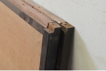 アンティーク建具　引き手のデザインが魅力的なふすま2枚セット(引き戸、ふすま戸、襖、窓)(R-068421)
