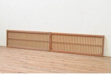 アンティーク建具　和モダンな空間を演出する障子窓2枚セット(障子戸、格子戸、引き戸)(R-068422)