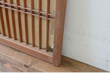 アンティーク建具　和モダンな空間を演出する障子窓2枚セット(障子戸、格子戸、引き戸)(R-068422)