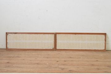 アンティーク建具　和モダンな空間を演出する障子窓2枚セット(障子戸、格子戸、引き戸)(R-068422)