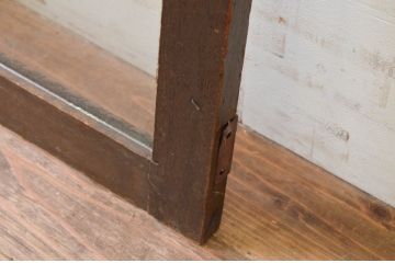 アンティーク建具　レトロな雰囲気が魅力のガラス窓2枚セット(両開き窓、ガラス戸、ガラス扉)(R-068424)