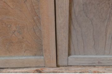 アンティーク建具　温かみのある木味が魅力の板戸窓2枚セット(引き戸)(R-068425)