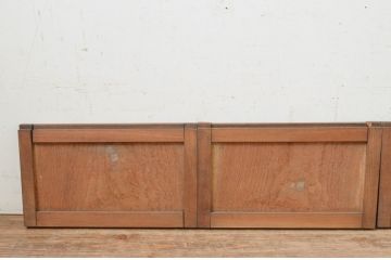 アンティーク建具　欅(ケヤキ)材　美しい杢目が魅力の小さな板戸窓4枚セット(引き戸)(R-068426)