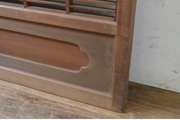 アンティーク建具　神棚の小さなガラス入り格子戸4枚セット(引き戸、ガラス戸、窓)(R-068427)