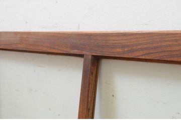 アンティーク建具　総欅(ケヤキ)材　お部屋に取り入れやすいシンプルなガラス窓4枚セット(引き戸、ガラス戸)(R-068428)