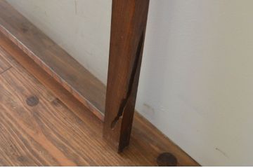アンティーク建具　総欅(ケヤキ)材　お部屋に取り入れやすいシンプルなガラス窓4枚セット(引き戸、ガラス戸)(R-068428)