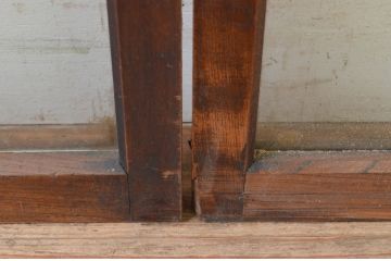 アンティーク建具　総欅(ケヤキ)材　お部屋に取り入れやすいシンプルなガラス窓4枚セット(引き戸、ガラス戸)(R-068429)