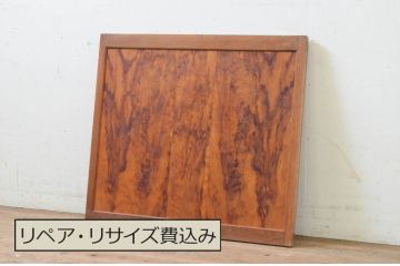 アンティーク建具　秋田杉　杢目が美しい!古い木味が魅力のFIX板戸窓1枚(嵌め殺し、フィックス)(R-068433)
