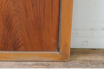 アンティーク建具　秋田杉　杢目が美しい!古い木味が魅力のFIX板戸窓1枚(嵌め殺し、フィックス)(R-068436)