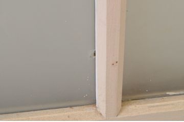アンティーク建具　ペイント仕上げ限定　昭和レトロ　インテリアに取り入れやすいシンプルなデザインのペイントガラス窓2枚セット(引き戸、ガラス戸)(R-068439)