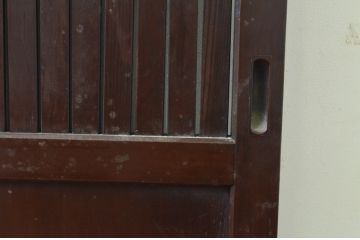 アンティーク建具　風情ある佇まいが魅力的な格子戸1枚(引き戸、玄関戸)(R-068442)