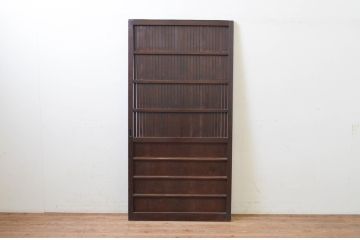 アンティーク建具　風情ある佇まいが魅力的な格子戸1枚(引き戸、玄関戸)(R-068442)