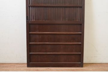 アンティーク建具　風情ある佇まいが魅力的な格子戸1枚(引き戸、玄関戸)(R-068442)