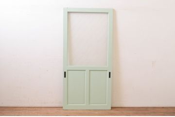 アンティーク建具　ペイント仕上げ限定　レトロな空間作りにおすすめなペイントダイヤガラス戸1枚(引き戸)(R-068444)