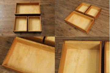 中古　美品!!　松本民芸家具　シックなデザインが魅力のF型食器棚(カップボード、キャビネット、収納棚、戸棚、飾り棚)(定価約105万円)(R-068448)