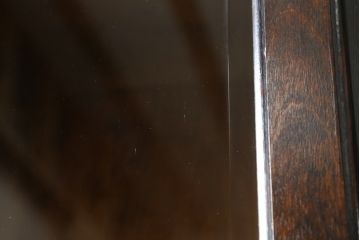 中古　美品!!　松本民芸家具　シックなデザインが魅力のF型食器棚(カップボード、キャビネット、収納棚、戸棚、飾り棚)(定価約105万円)(R-068448)
