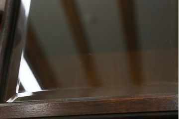 中古　美品!!　松本民芸家具　シックなデザインが魅力のF型食器棚(カップボード、キャビネット、収納棚、戸棚、飾り棚)(定価約105万円)(R-068448)