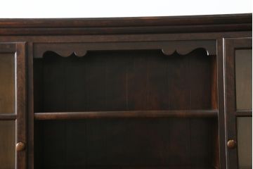中古　美品!!　松本民芸家具　シックなデザインが魅力のF型食器棚(カップボード、キャビネット、収納棚、戸棚、飾り棚)(定価約105万円)(R-068448)