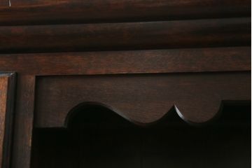 中古　美品!!　松本民芸家具　シックなデザインが魅力のF型食器棚(カップボード、キャビネット、収納棚、戸棚、飾り棚)(定価約105万円)(R-068448)