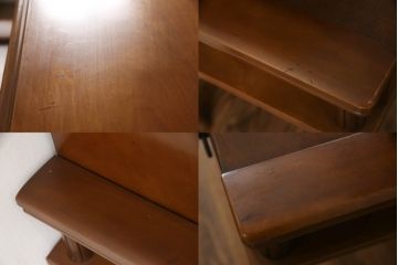 中古　国会議事堂納品の高級家具メーカー　徳田家具　特徴的な脚のデザインが目を引くクラシカルなスツール付きドレッサー(デスク、ライティングビューロー、在宅用、在宅ワーク用、チェア、椅子、イス)(R-068490)