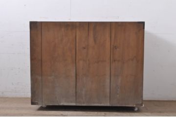 和製アンティーク　特注!!　極厚金具　前面欅(ケヤキ)材　片開き戸の金具が激レア　上質な和の雰囲気を醸し出す仙台箪笥(和タンス、時代箪笥、衣装箪笥、収納箪笥、引き出し)(R-068491)